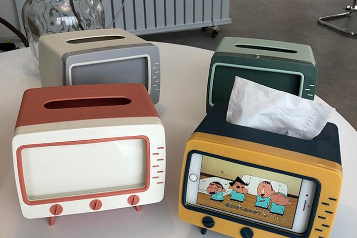 레트로 휴지 케이스 티비 캠핑 티슈 식탁 화장지 커버 핸드폰 거치대 스마트폰 두루마리 거실