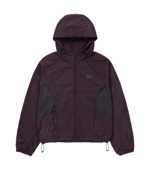Color Blocked Windbreaker Burgundy