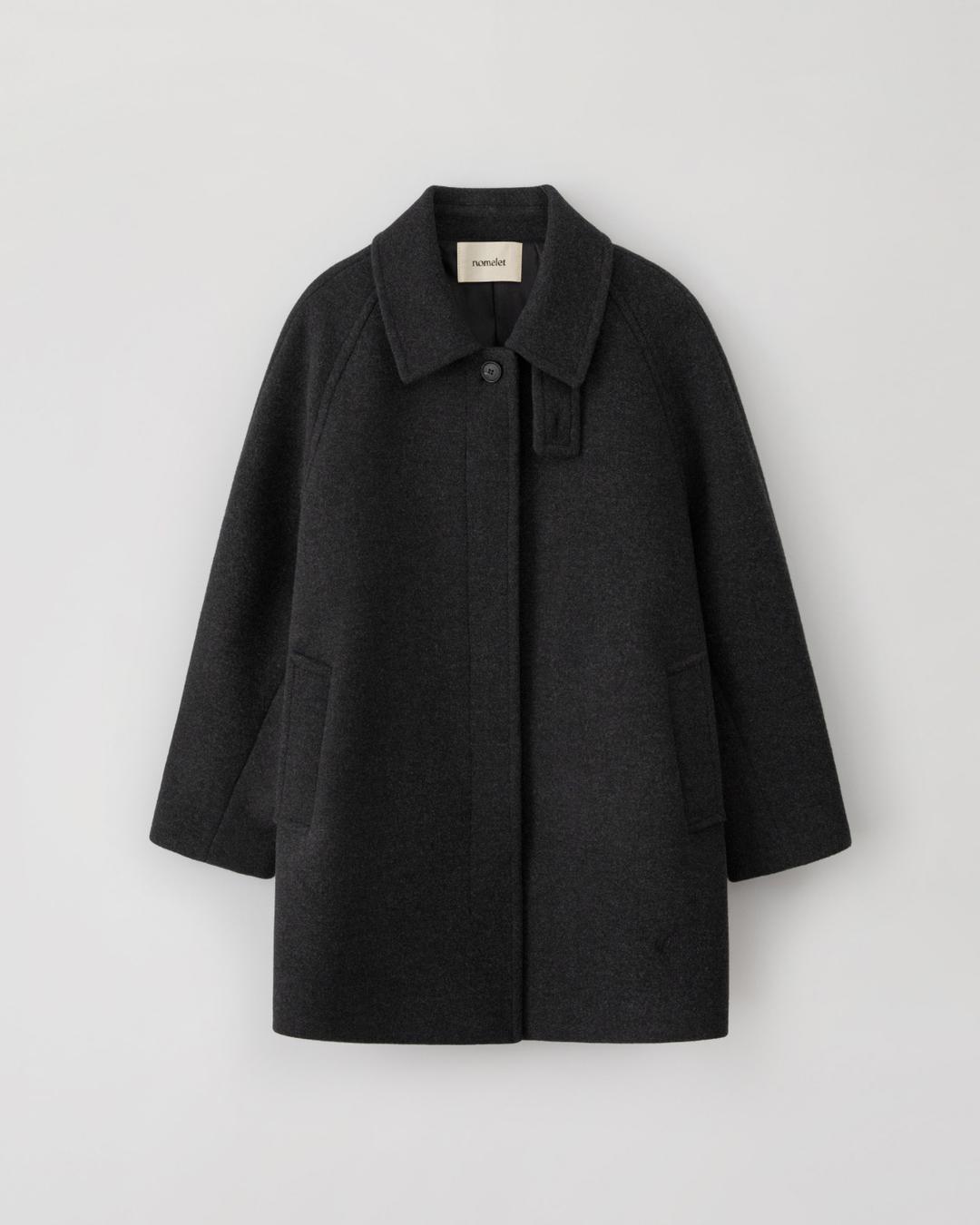 Dover 도버 클래식 하프 코트 - black charcoal