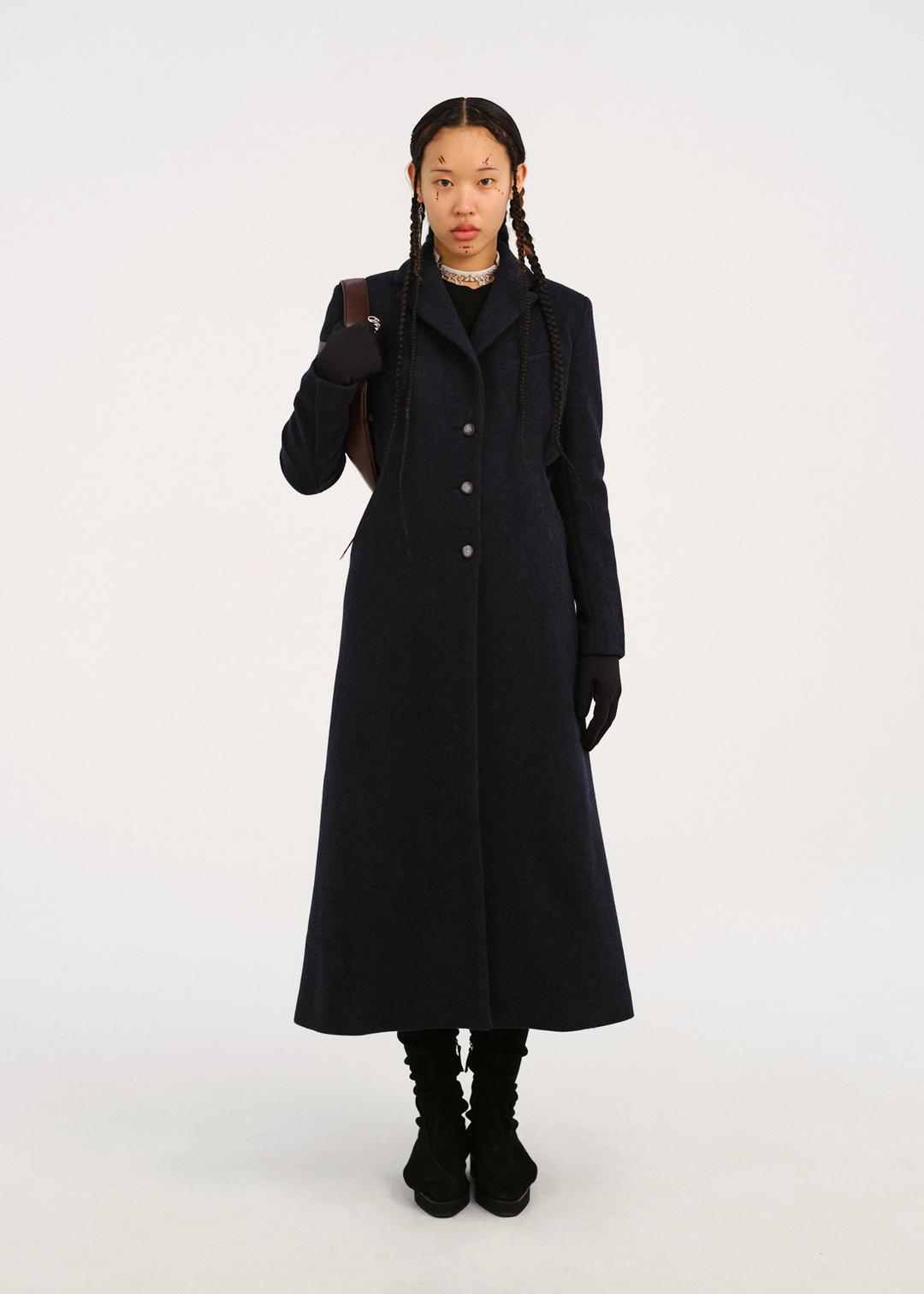 Ceramic Button Long Coat