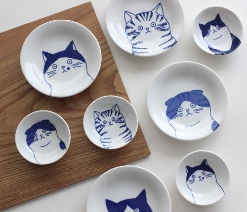 블루 네코 접시