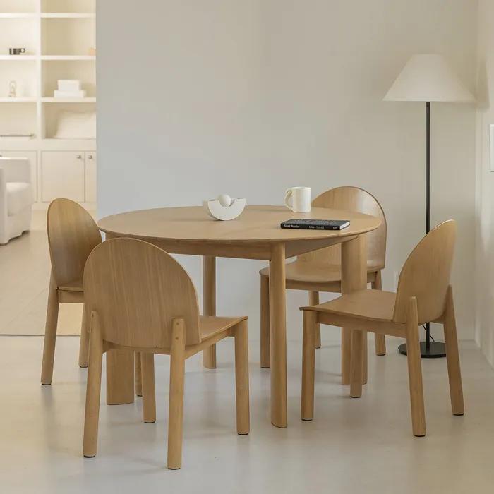 알베로 원형 원목 식탁 테이블 4인용 의자세트 2size