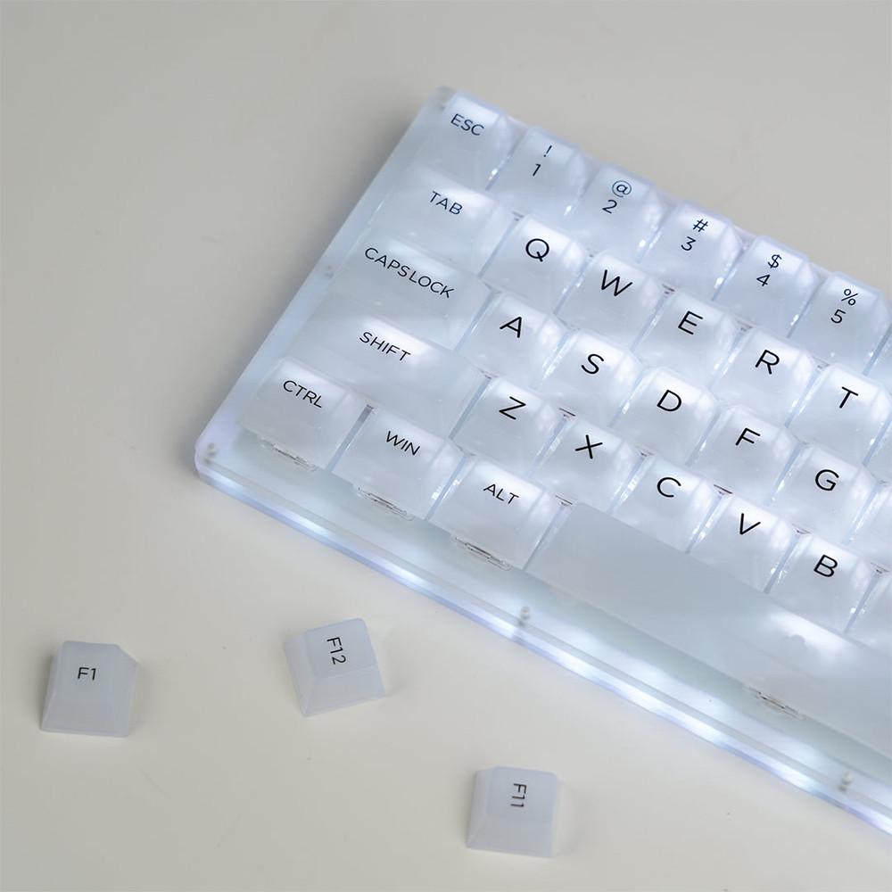 밀키화이트 반 투명 키캡 안개 매트 CHERRY PC 기계식 키보드키캡 인쇄 커스텀 : 키캡디자인