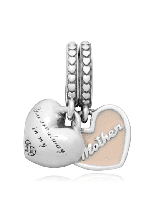 엄마와 딸 하트 실버 펜던트 겸 댕글참 792072EN40