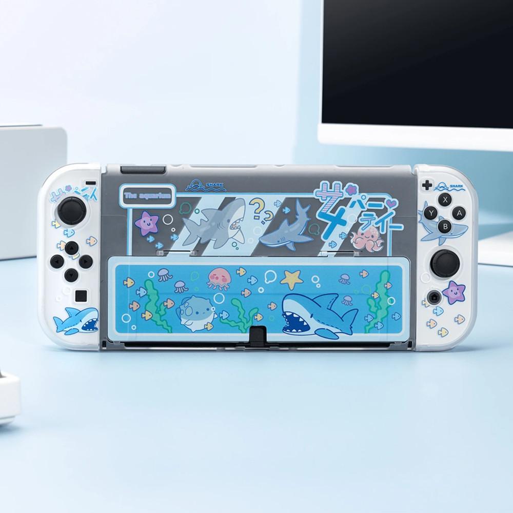 닌텐도 스위치 OLED  아쿠아 샤크 하드 풀케이스 보호 악세사리