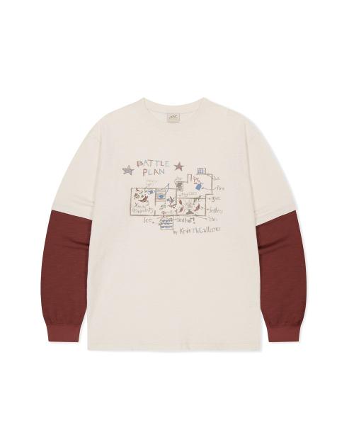 [HOME ALONe] Layered LS Tee Ivory