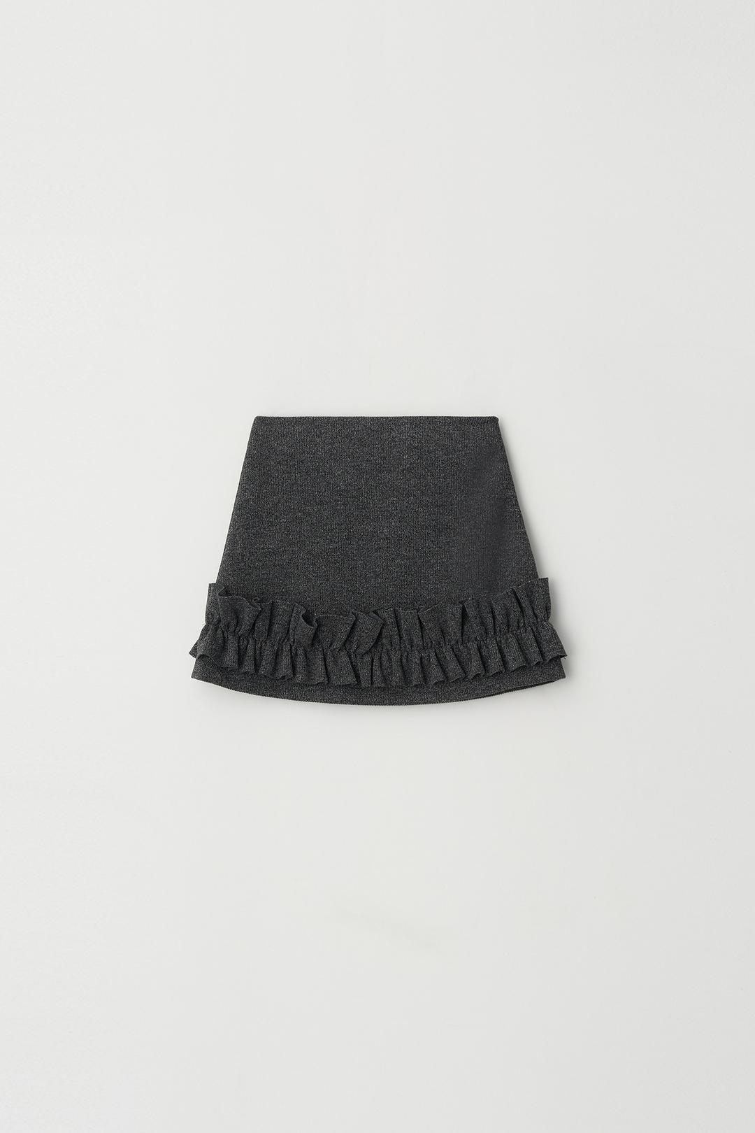 Ruffle Mini Skirt (charcoal)