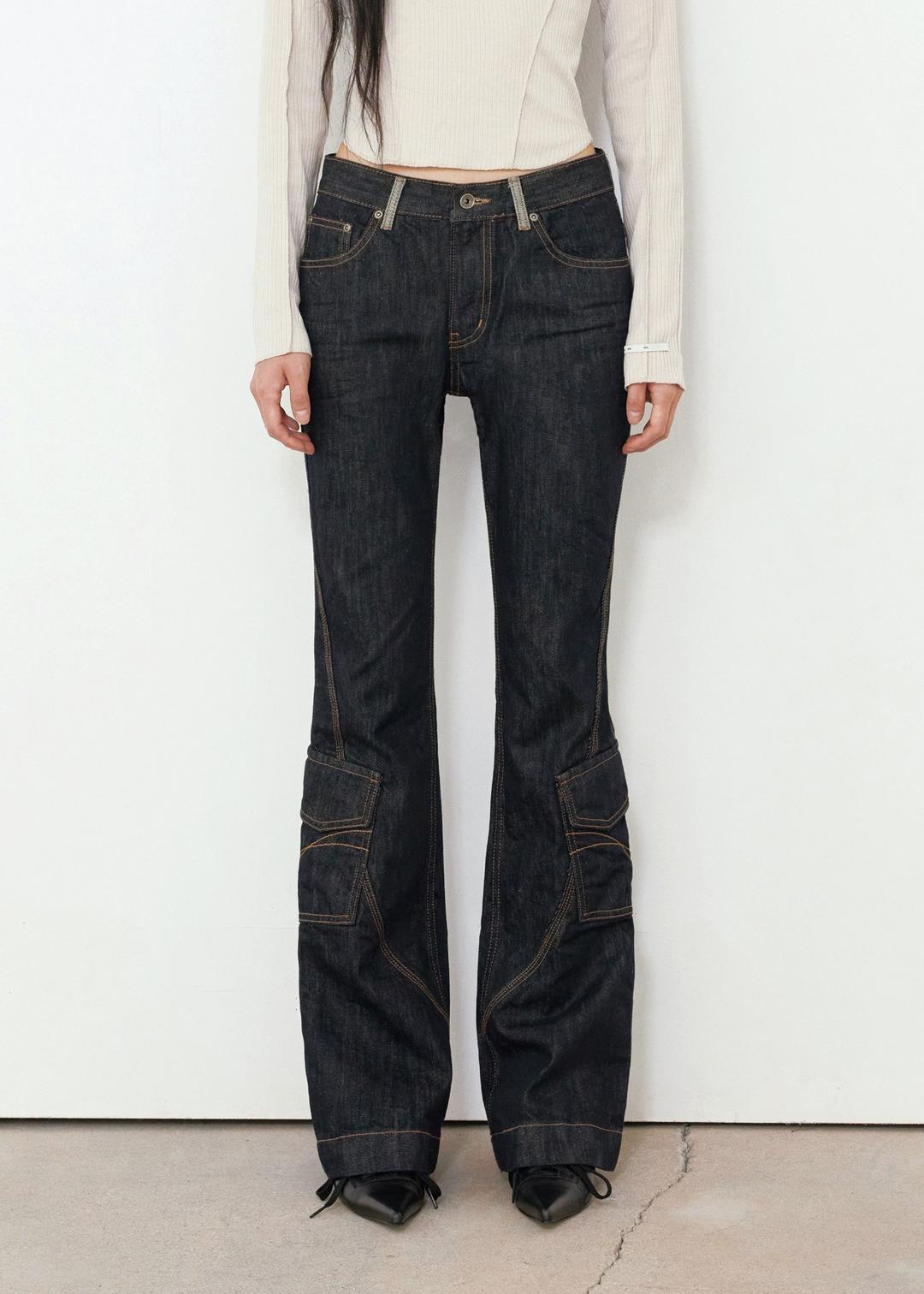 SELVEDGE CARGO BOOTCUT, BLUE