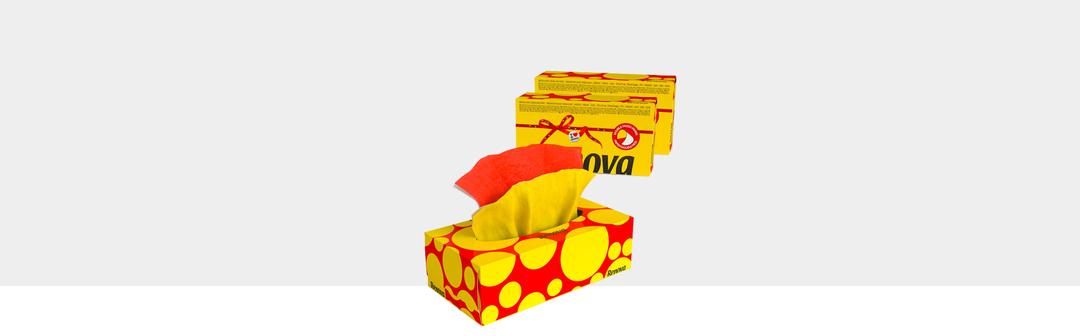 레노바 레드&옐로우 컬러 미용티슈 3세트