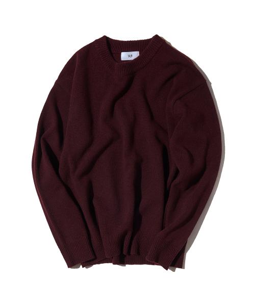 세미오버 울 블렌디드 니트 BURGUNDY