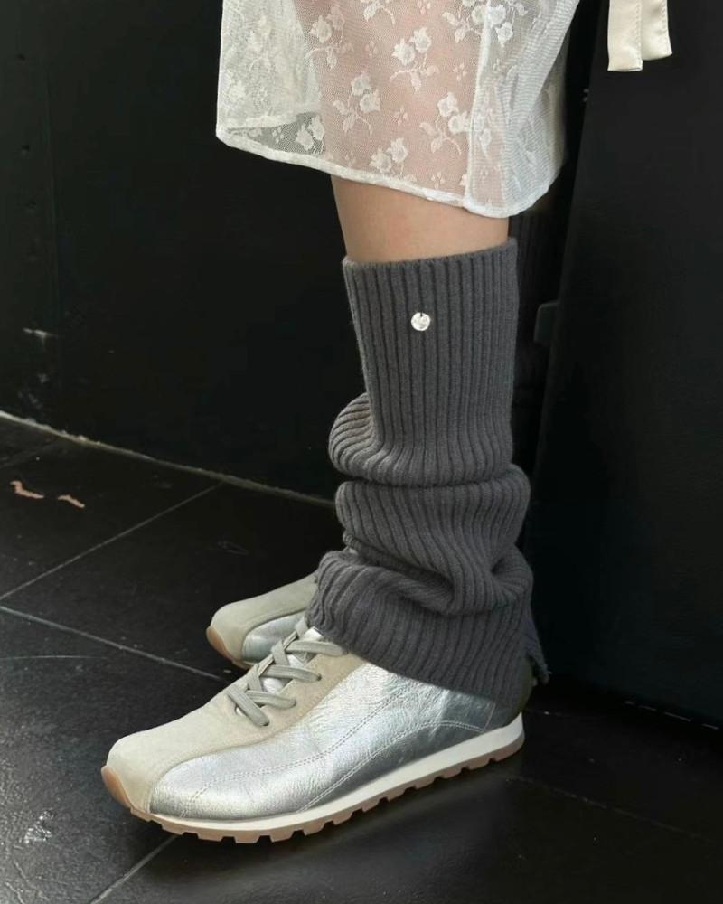 BREATHE 브리드 실버 탭 니트 레그 워머 삭스 양말 (3color)