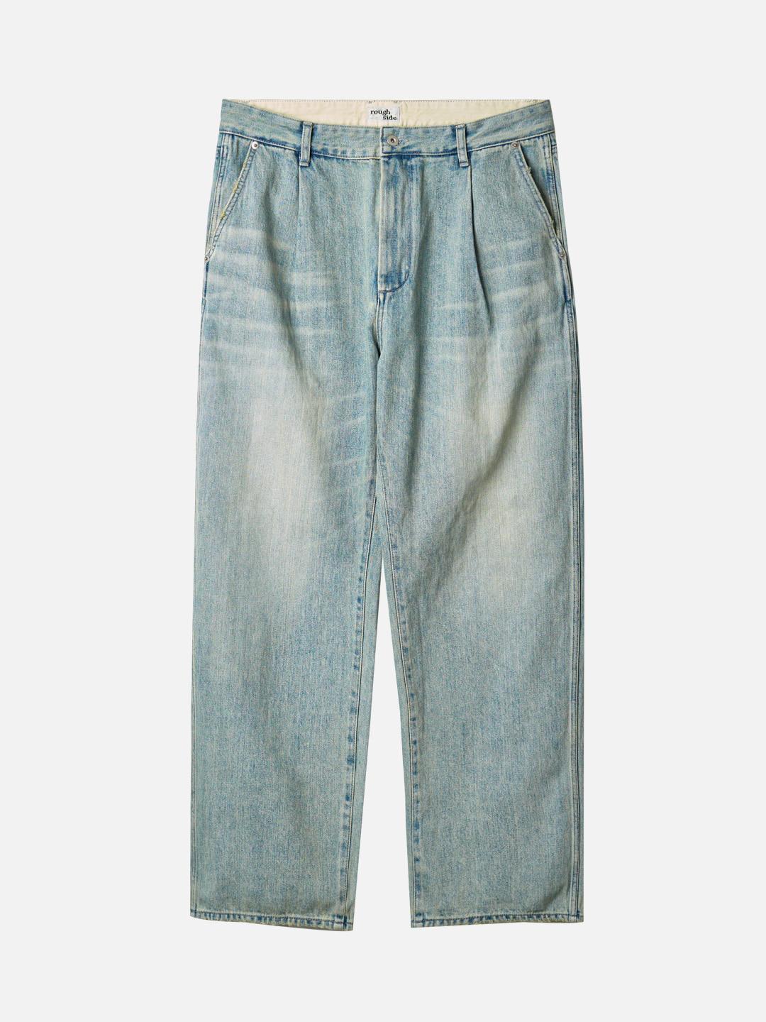 [Signature] Drape Denim Pants Bleach