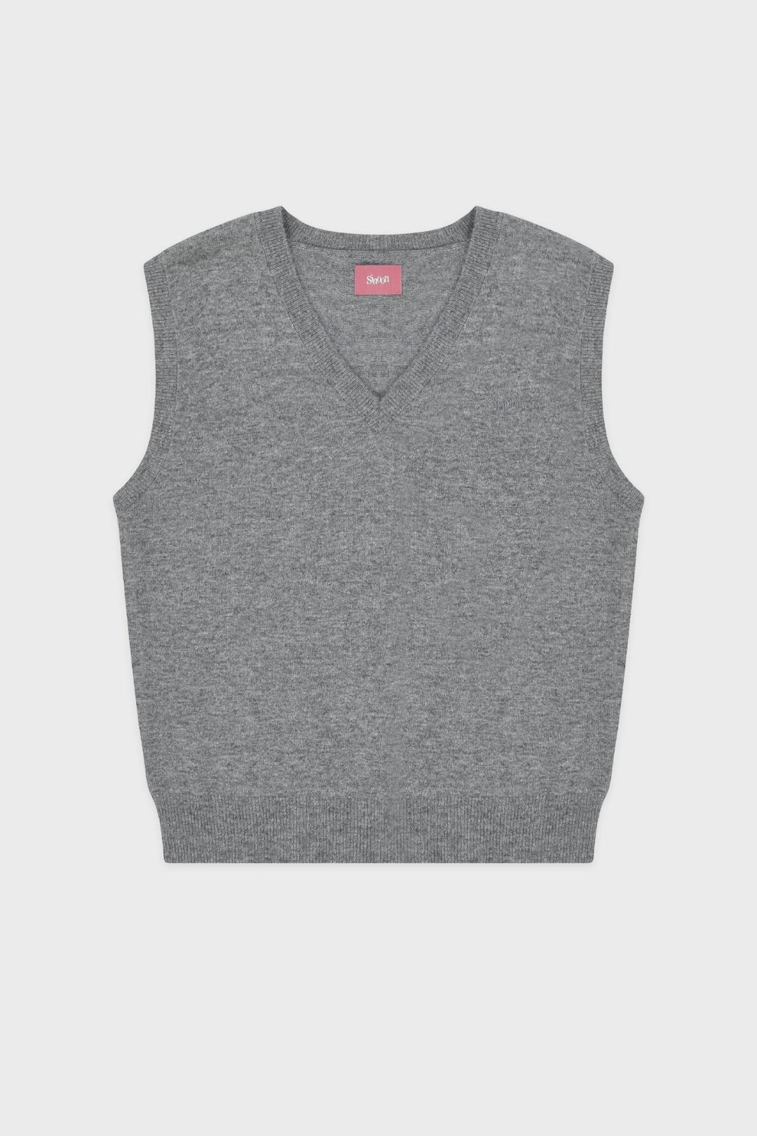 Sinoon Plain Knit Vest (Grey)