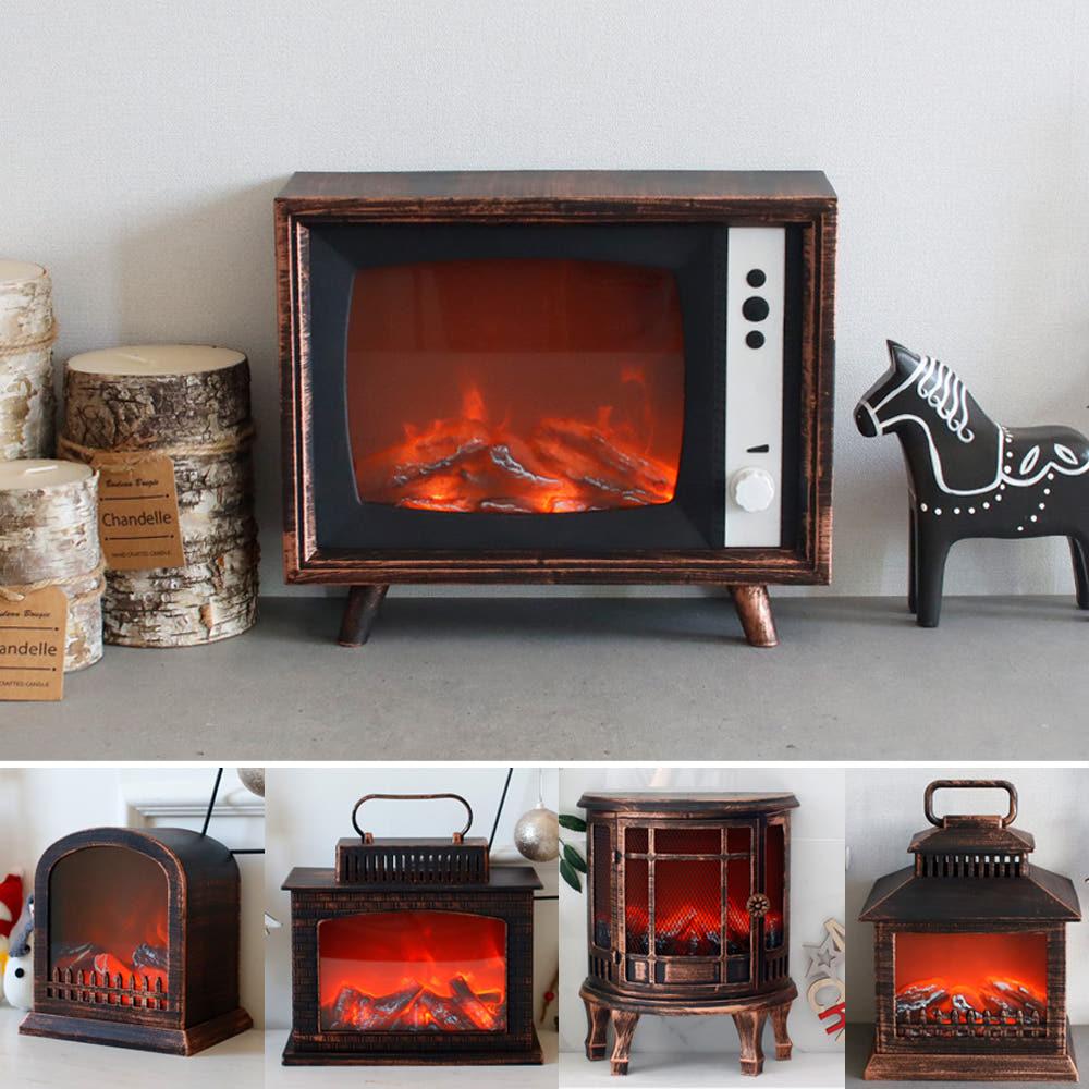 LED 감성 캠핑 TV 불멍 무드등 모닥불 난로 램프 조명 5type USB 건전지