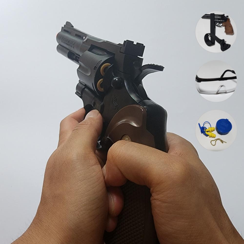 (23년 리뉴얼 버전) 만점 38 권총사격 연습세트 (증량 스트랩, 고글, 귀마개 포함) 760g 실제 무게 구현