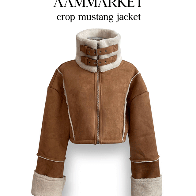 [안감퍼] 하이넥ok, 크롭 무스탕 숏자켓