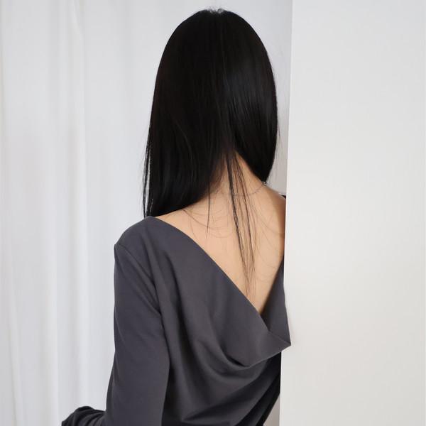 Drape Long Sleeve - charcoal