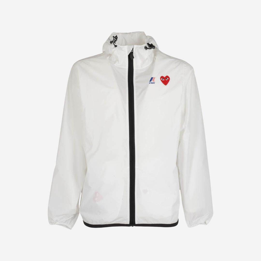 Play Comme des Garcons x K-Way Full Zip Jacket White