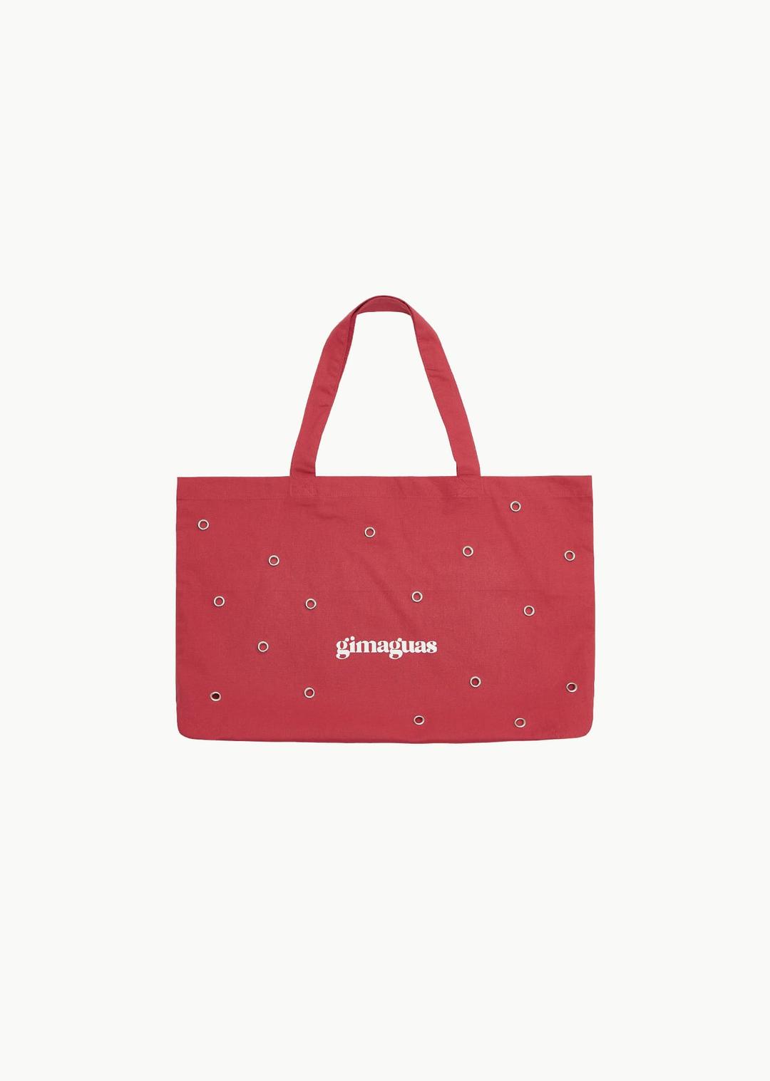 [Shop Amomento Exclusive] big eyelets tote bag, burgundy