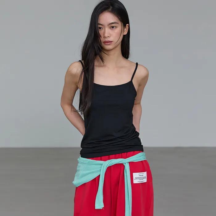 (캡 내장) Basic Modal Sleeveless Black
