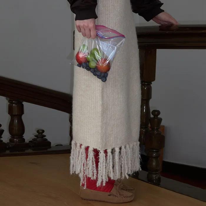 Fringe Knit Skirt _ Cream