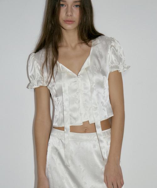 JACQUARD CROP BLOUSE