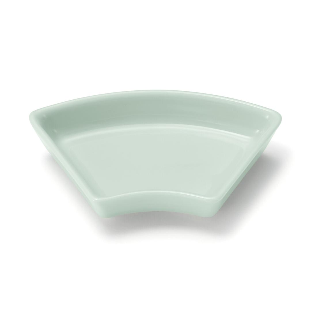 하사미야키 부채 접시 · 라이트아쿠아 · 약 9.5x5.5x높이1.8cm