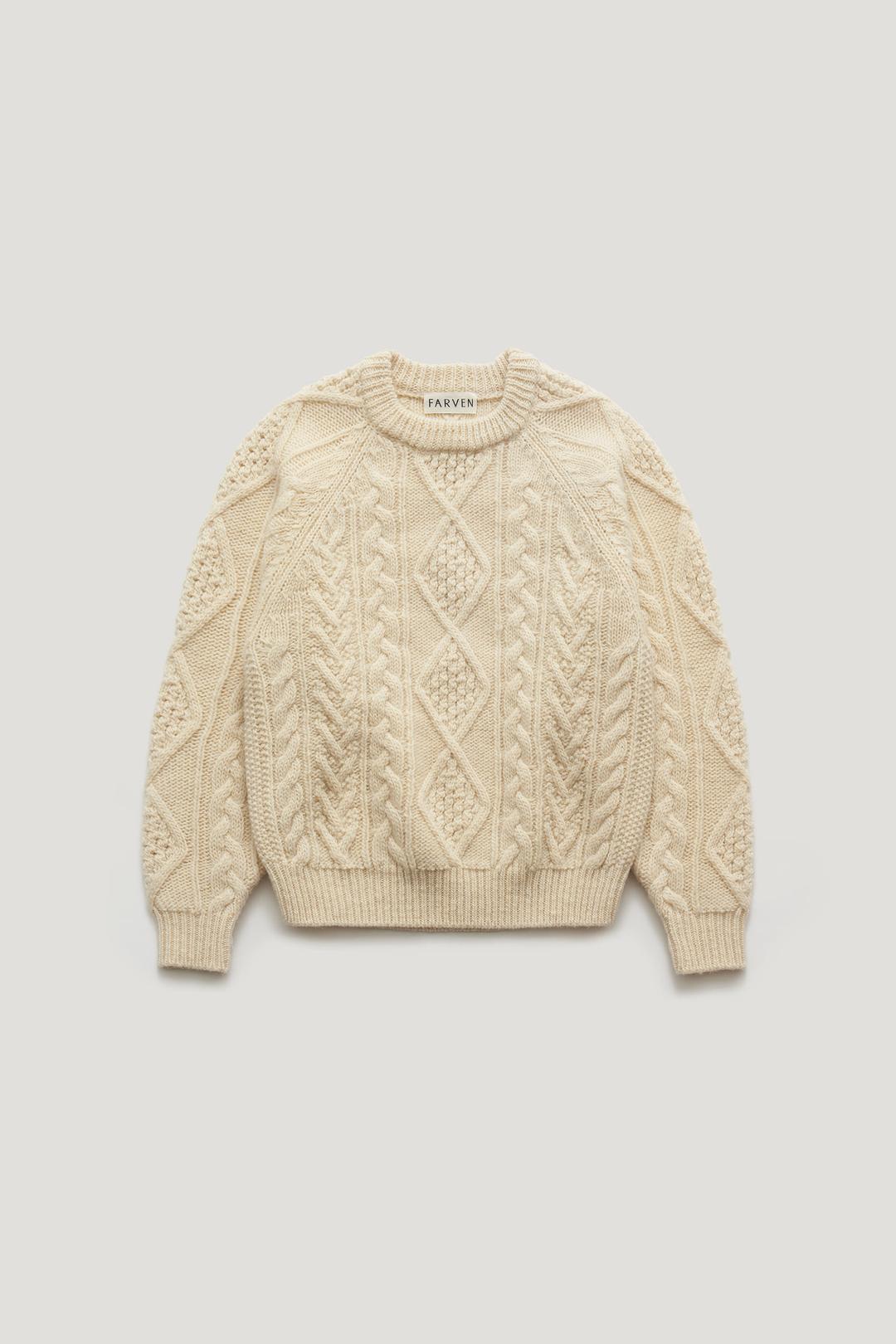 [WOOL 100%] CAROL WOOL CABLE KNIT_IVORY / ₩198,000