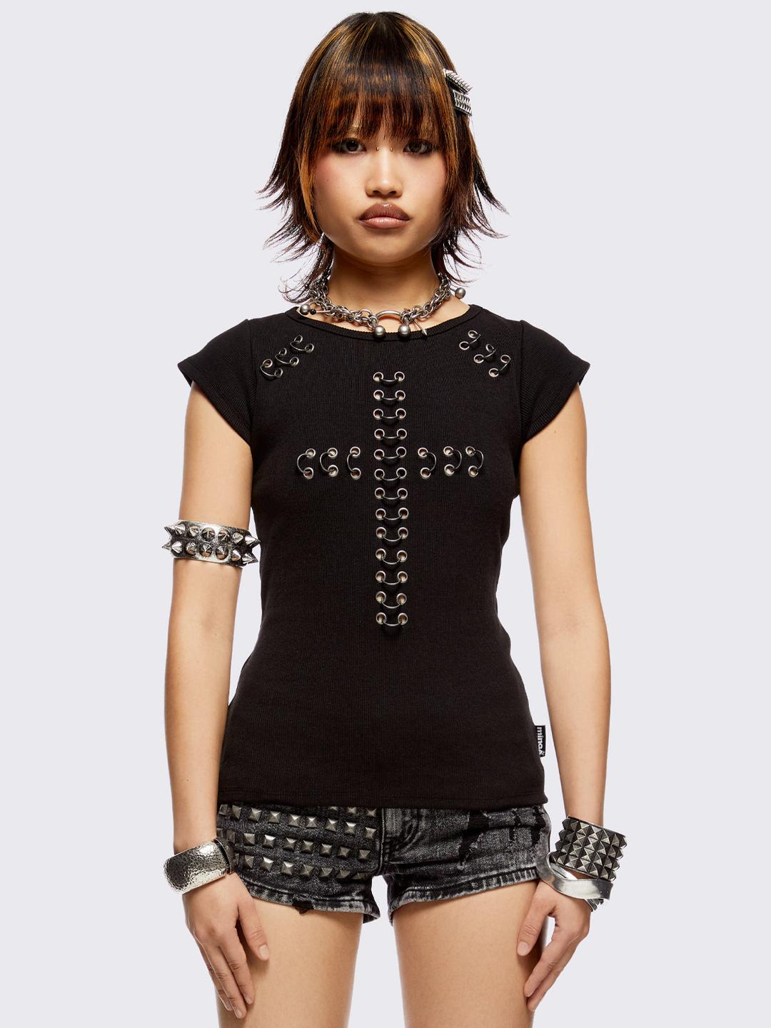 Metal Mercy Baby Tee - XS / Black