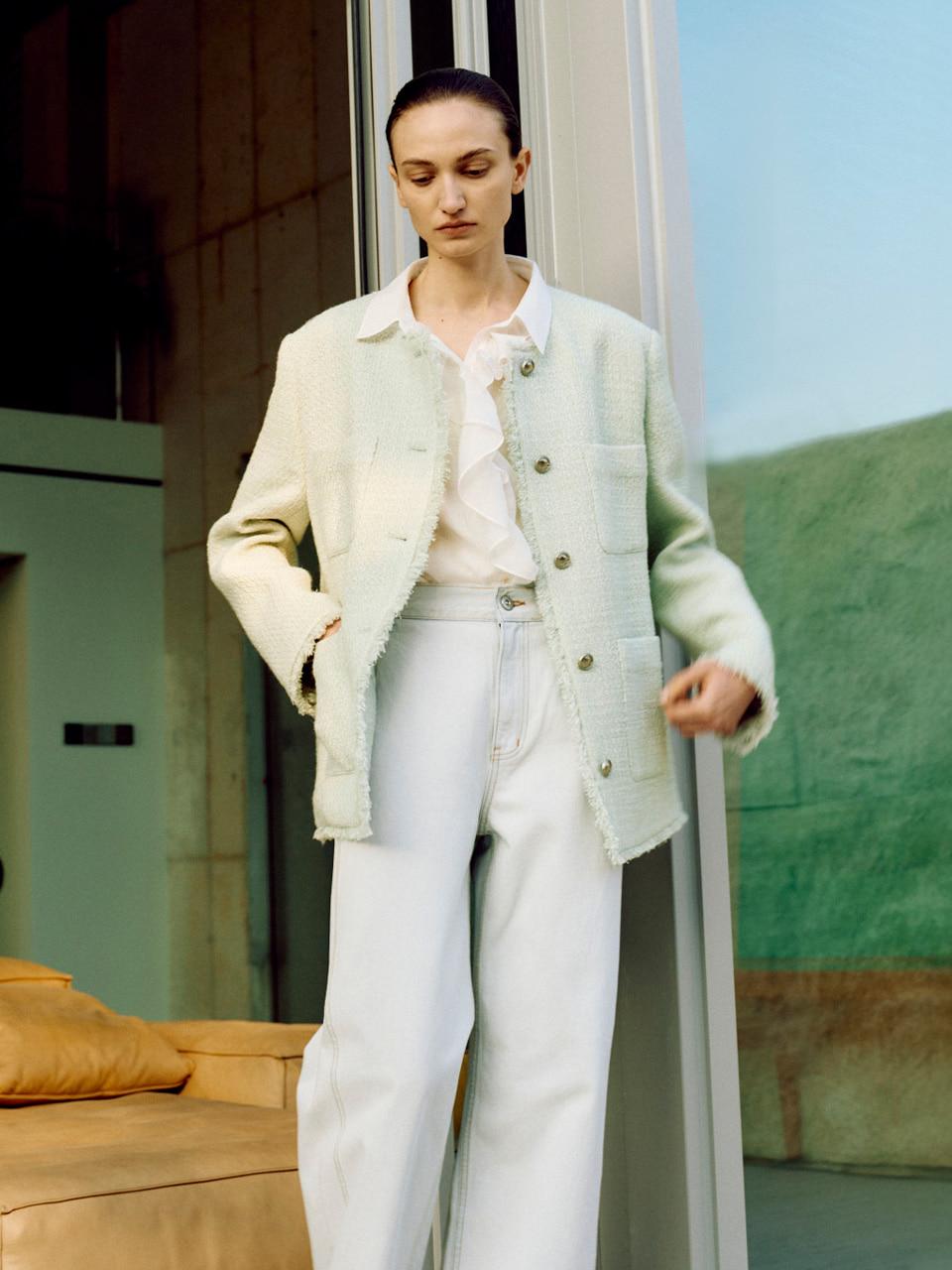 [CREAM 3차:3/21,  LIGHT MINT 3/14 예약배송]Oversized tweed jacket SW5SJ102 (LIGHT MINT/CREAM)