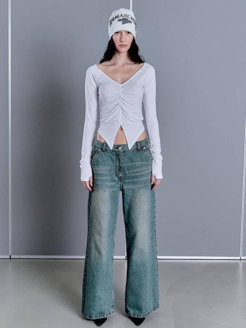 MEGAN WIDE DENIM (VINTAGE BLUE)