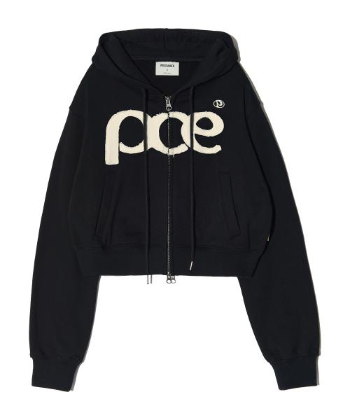[2TYPE] PCE APPLIQUE ZIP HOODIE (BLACK)