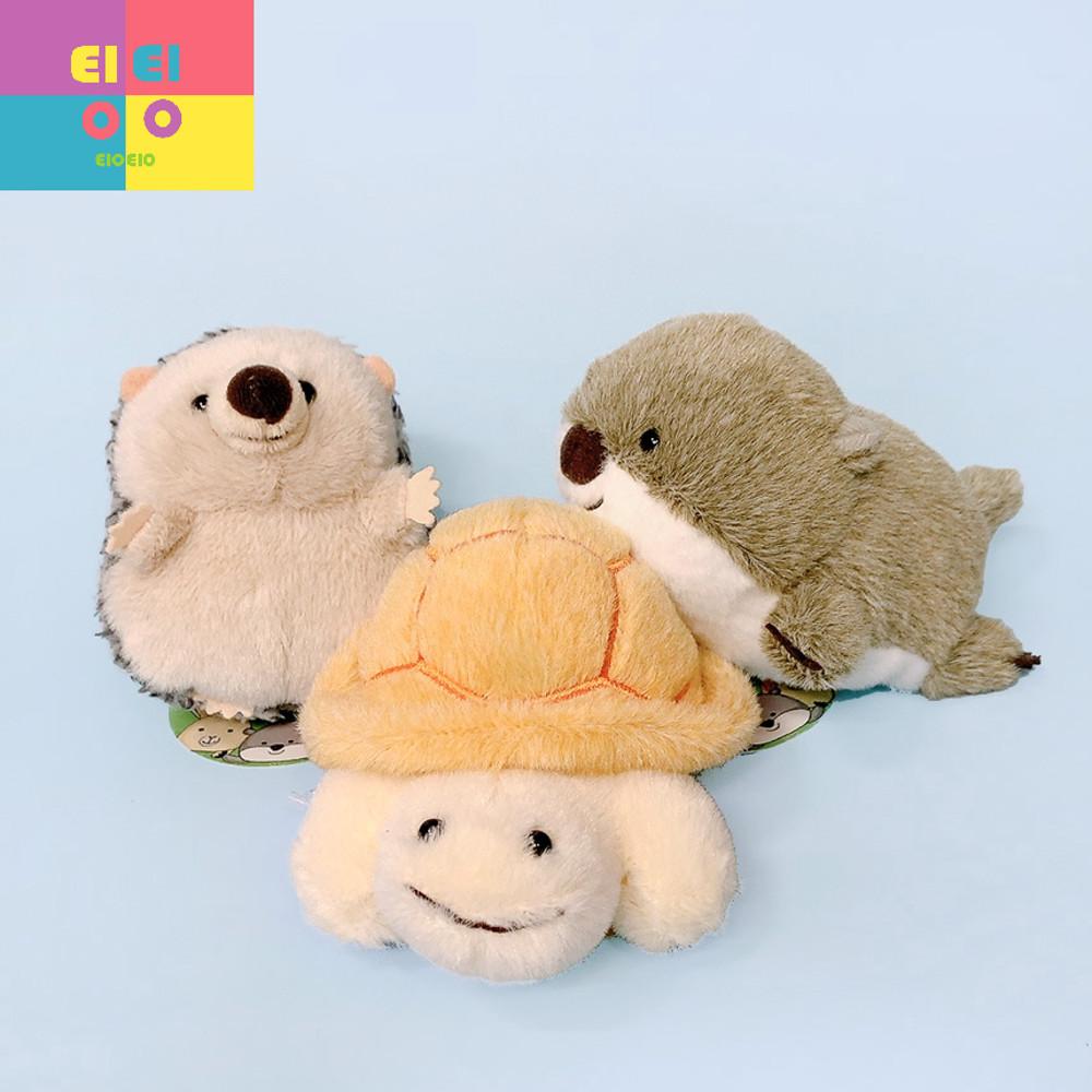 엎드린 동물인형 고슴도치 수달 거북이 : EIOEIO