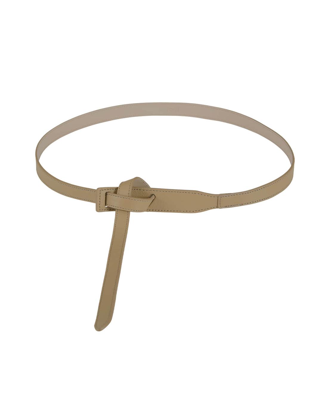 LOOP LEATHER BELT, BEIGE