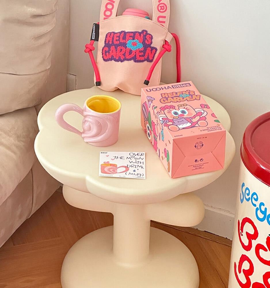 히포슈슈 꽃 플라워 협탁 쇼파 장식 선반 사이드 테이블