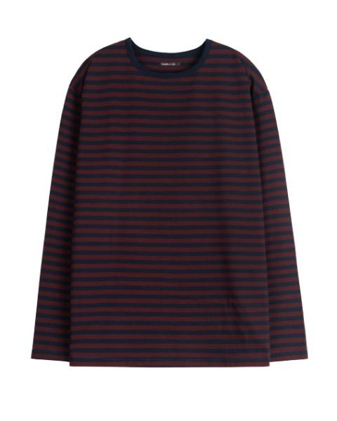 [HAUSBACKEN] HAUS STRIPE LONG SLEEVE (NAVY BURGUNDY)