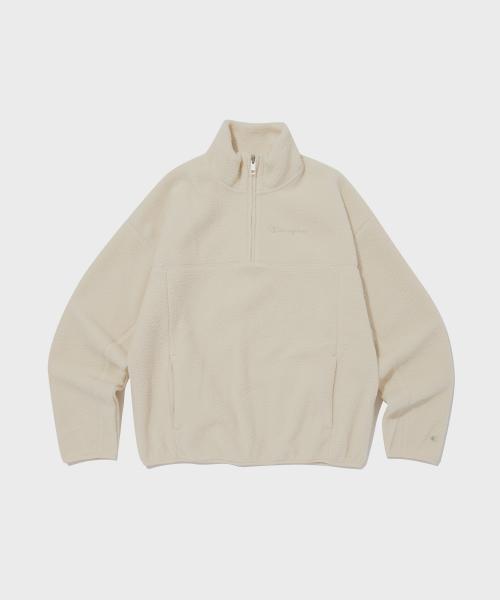 여성 오가닉 폴리 하프 집업 플리스 Light Beige