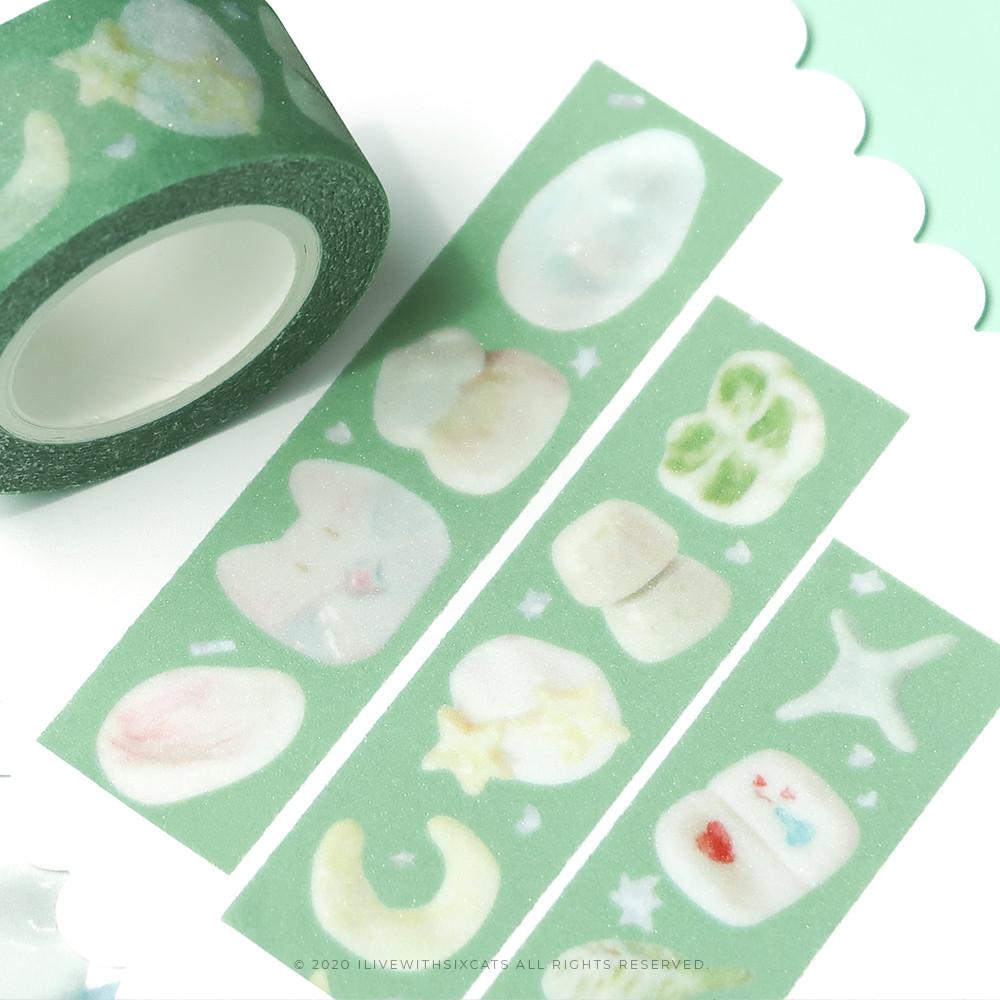 [아이리브위드식스캣츠] 글리터 마스킹테이프_이빨 요정