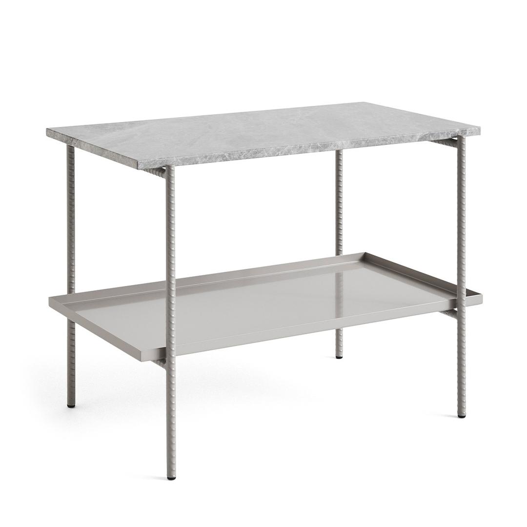 Rebar Side Table 75X44 Grey Marble-Fossil Grey