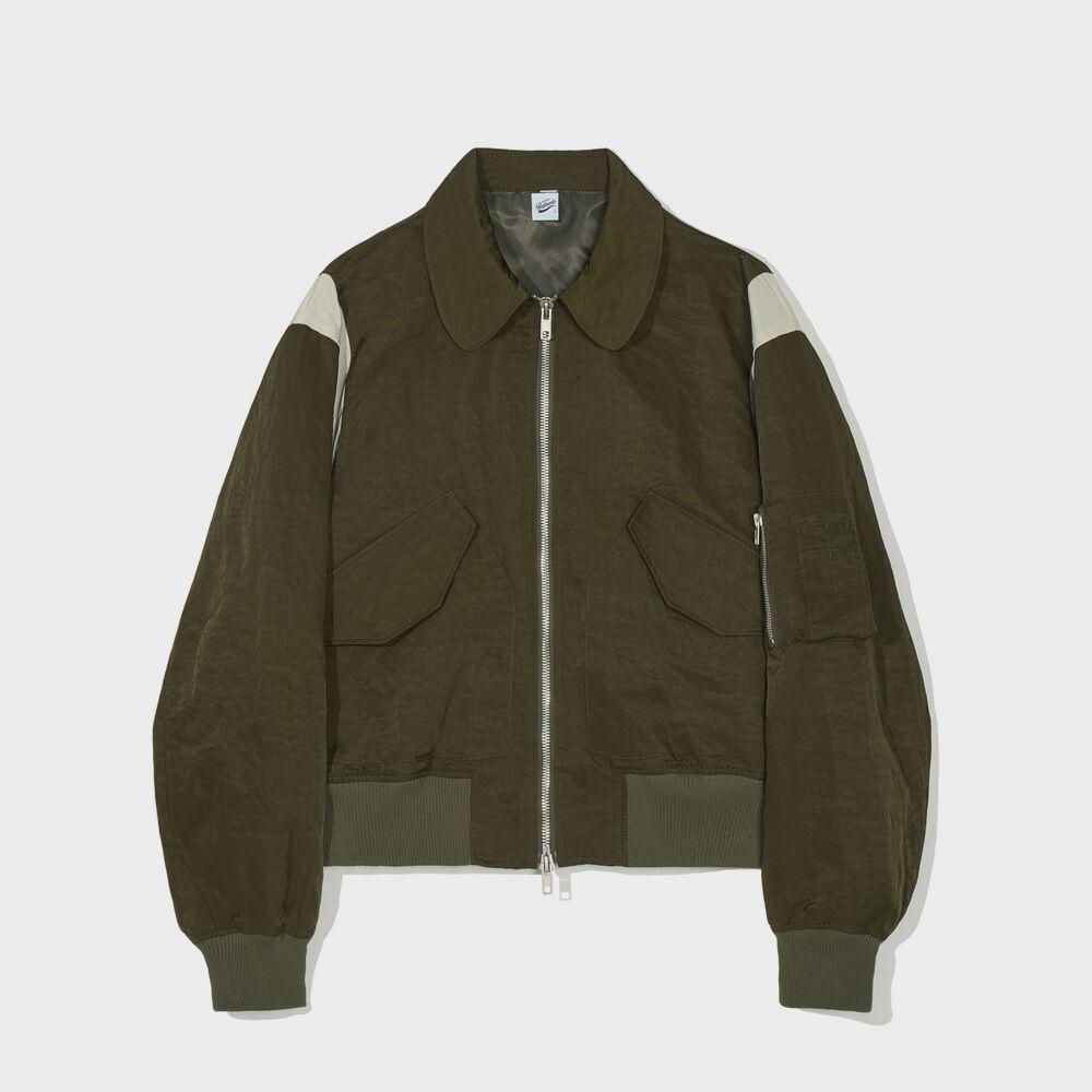 Color Block Flight Blouson Khaki