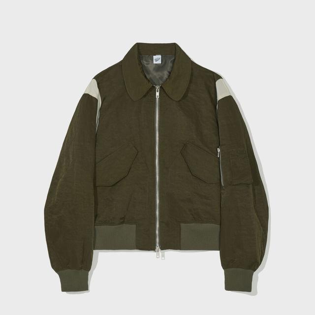 Color Block Flight Blouson Khaki