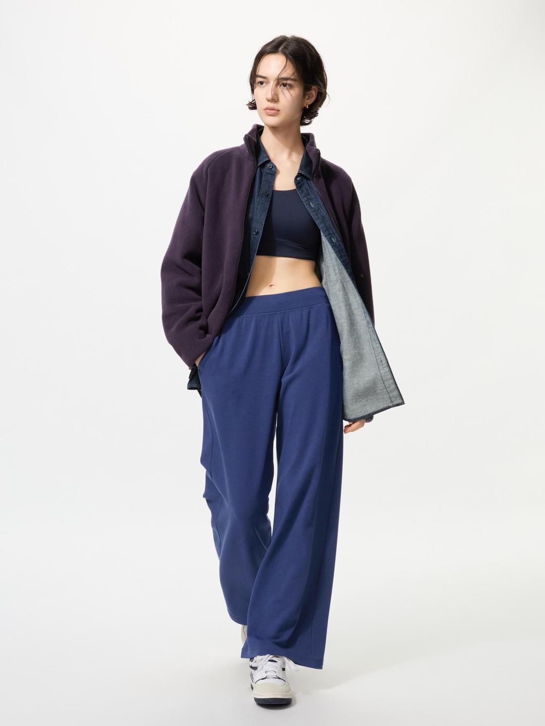 웜후리스스트레이트팬츠(다리길이72.5~75.5cm·긴기장)