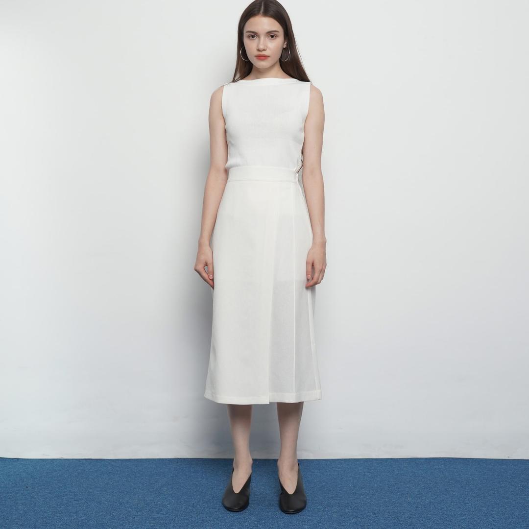 W327 rap long skirts ivory