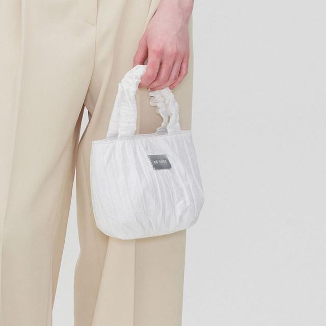 PLEATED TOTE BAG WHITE