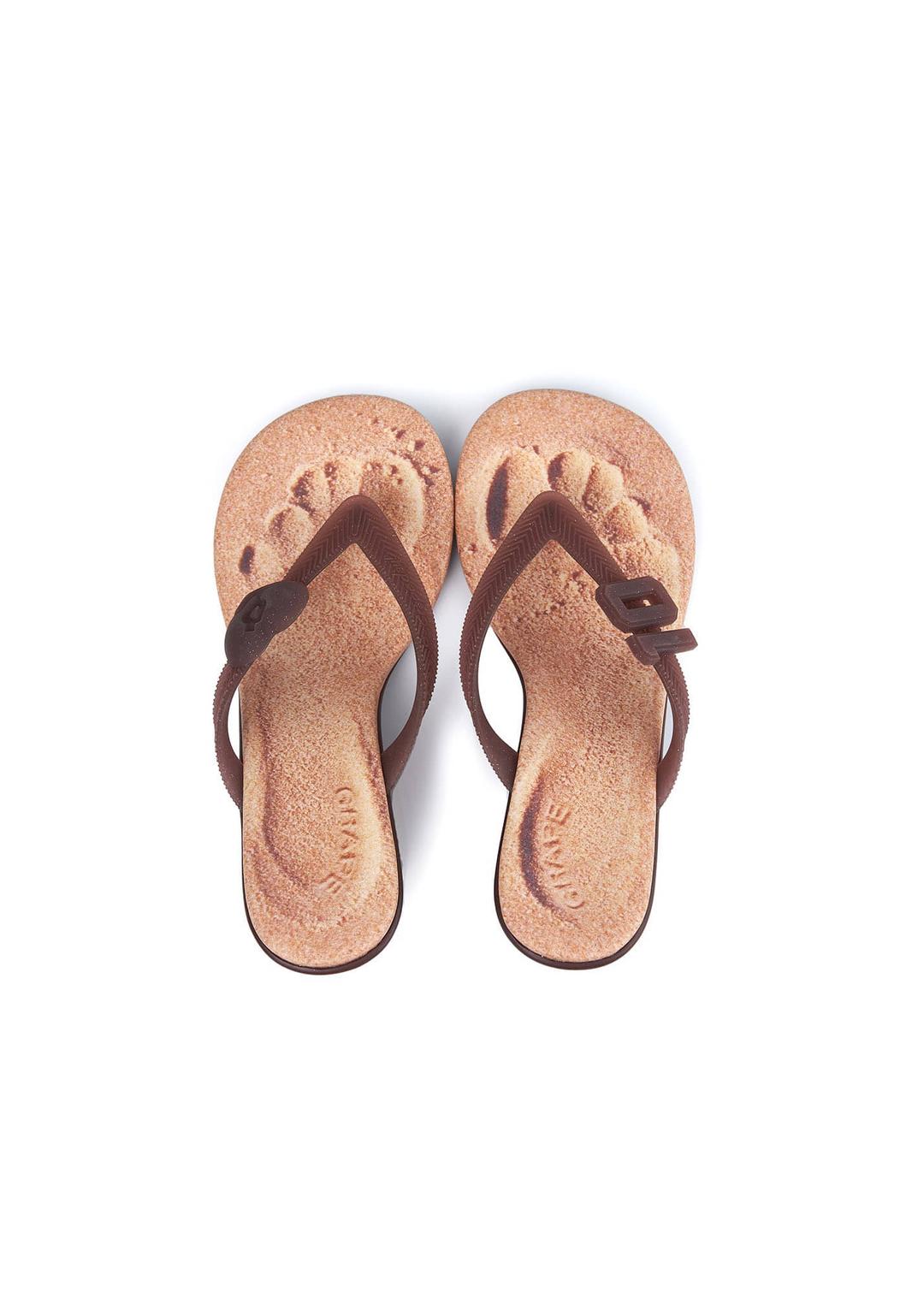 그레이프 HEART AND NUMBER WEDGE HEEL FLIP-FLOPS (BROWN)