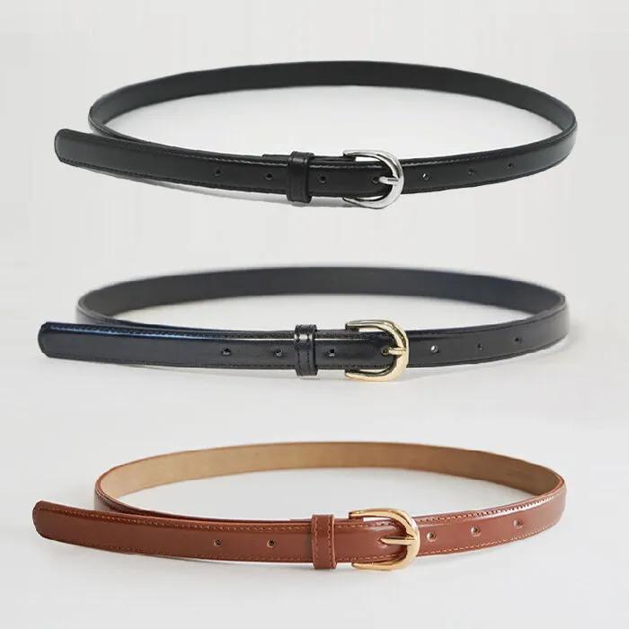 [선물옵션] 20mm leather belt - [silver,gold,brown]