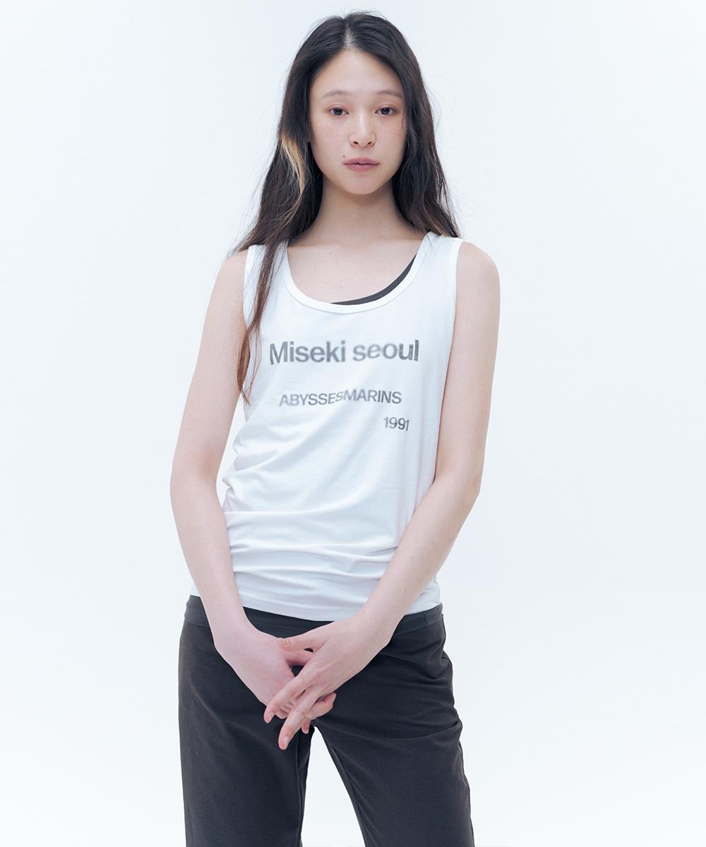 Abyssesmarins relax sleeveless WHITE