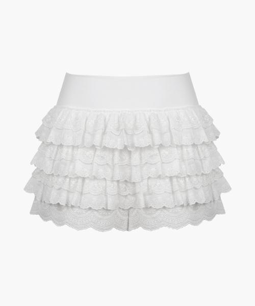 레이스 튜튜 팬츠 스커트 화이트