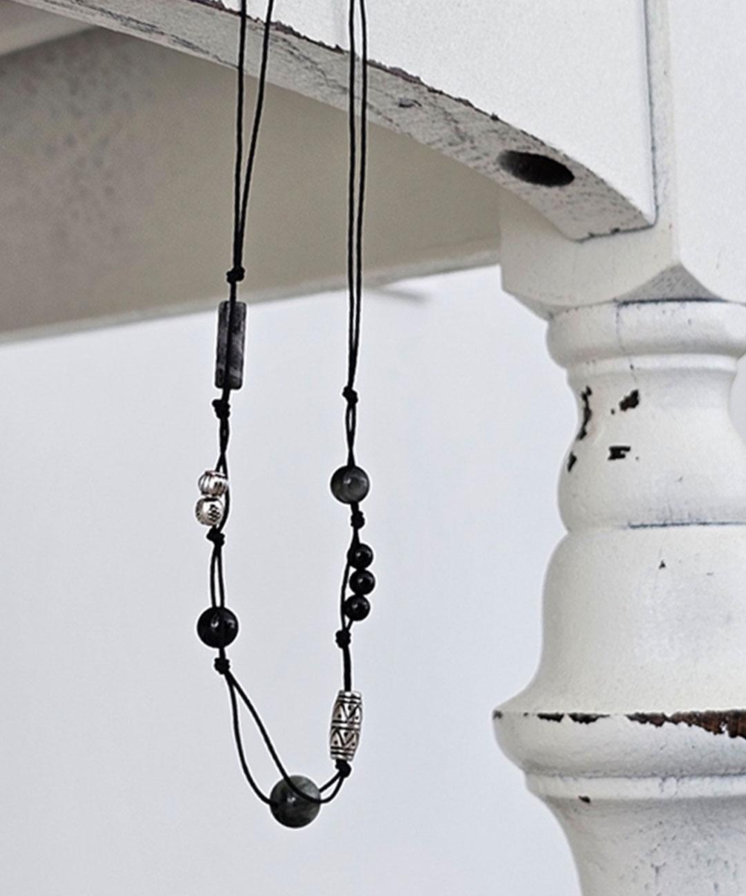 안도 [안도제작] enough gray stone necklace