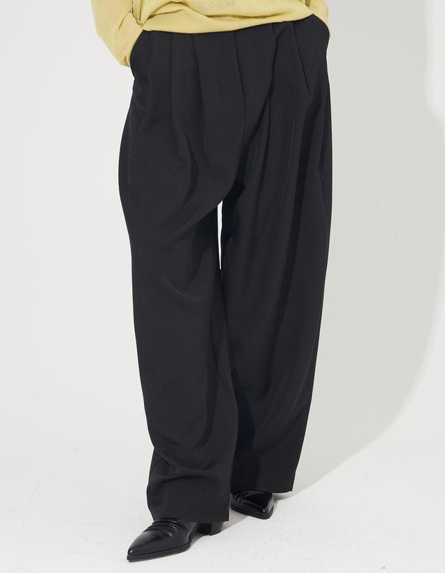 Deep pin tuck wide slacks (2 Color)